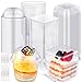 Jingmore Plastic Dessert Cups with Lids and Spoons, 8 oz 9 oz Clear Dessert Parfait Appetizer Cups Square Disposable Party Serving for Yogurt Puddings Fruits Ice Creams Cakes (240 Pcs)