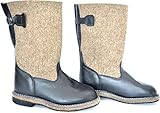 filzstiefel russisch  Original Russische Filzstiefel Walenki Valenki Oberteile aus Leder * Jager * (46, Grau)