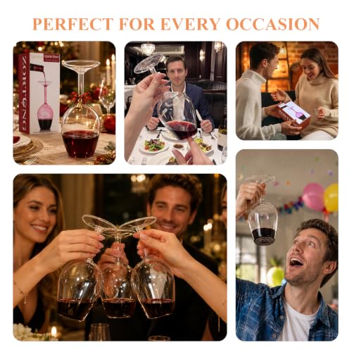Upside Down Wine Glass Unique & Funny Wine Glasses Gifts for Women & Men - Image 4