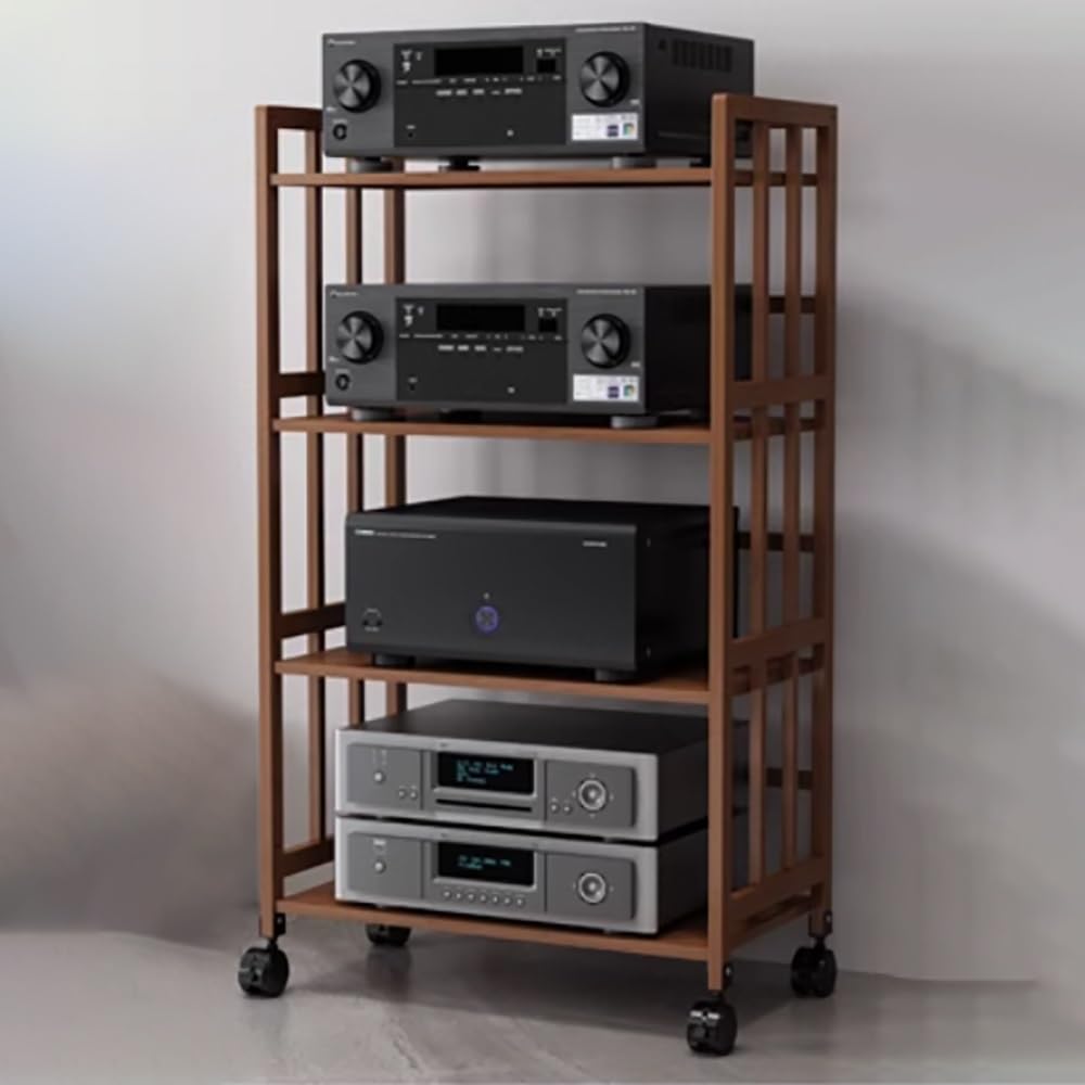 Supporto angolare regolabile per TV, rack da gioco, rack per CD, tavolo consolle (marrone, 50,8 x 121,2 cm) - perfetto per configurazioni visive e ottimizzazione dello spazio