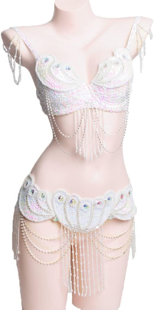 Women Belly Dance Outfits Performance Dresses Tribal Belly Dancwer Costumes Belly Dance Bra and Belt 2 Piece Set
