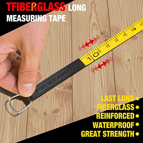 Dna Motoring Tools-00042 Contractor-Grade Open Reel Fiberglass Measuring Tape, Distance Measurement Tool Kit, [1] 1/2" / 330 Ft Reel, Orange/Yellow #TOP1