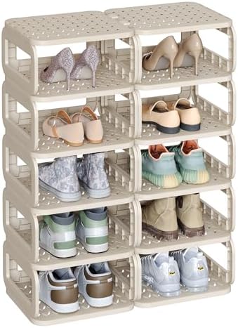 SONGMICS Shoe Rack, Shoe Organizer, 12 Shelves, Shoe Storage, Nar...