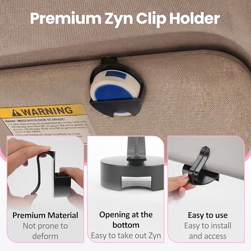 Image of 2 Packs Car Visor Holder Clip Compatible with ZYN Pouches Can | Holster Clip for ZYN | Belt /Car Sun Visor Accessory for Organization | Useful Pouch Holder for On-The-Go Use | Gift for Zyn Lovers
