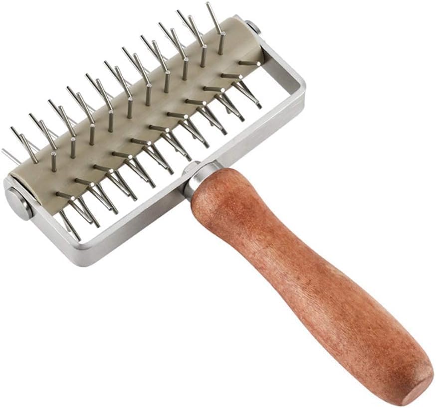 Pizza Dough Docker Roller - Pastry Docker with Spikes, Roller Docker, Pizza Hole Puncher, Dough perforator, Pastry, Cookie, Bread, Crust, Baking Dough Piercer
