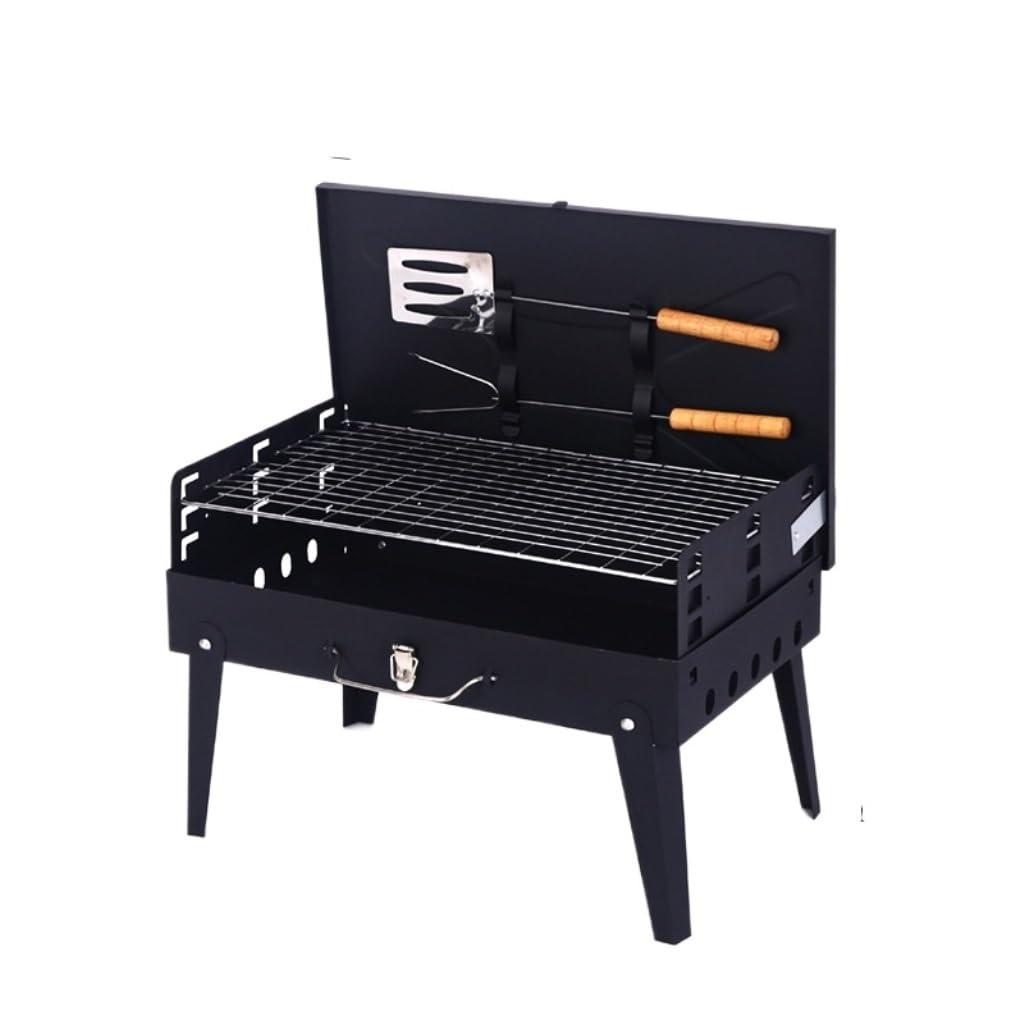 Barbecue portable pliable avec boîte à outils intégrée pour un rangement compact