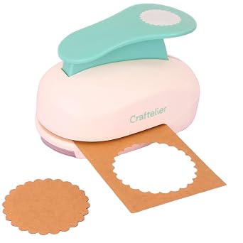 Craftelier - Scalloped Circle Punch 3" 7.62 cm Diameter | Hole puncher, scrapbooking and crafts projects, lever punch, for paper and cardstock, size 5.9 x 3.74 x 4.13 in