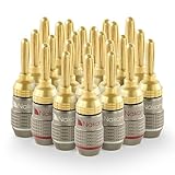 Nakamichi FanLock 24K Enchufe de banana chapado en oro 10 AWG - 18 AWG calibre 4 mm para Altavoces Amplificador Receptor AV Estéreo Teatro en Casa Cable de Audio Conector, 24 piezas (12 pares)