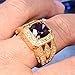 PMTIER Men's Vintage Stainless Steel Cubic Zirconia Ring Statement Engagement Wedding Bands Gold Purple Size 9