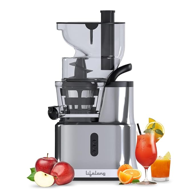 Lifelong LLSJ02 Cold Press whole Slow Juicer All-in-1 Fruit & Vegetable Juicer | Compact Design | Easy to Use | Single On/Off Button with Reverse Function | 200W at Rs. 6999
