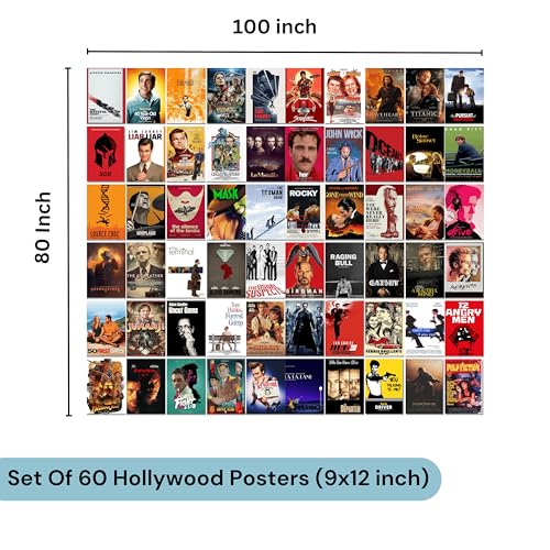 Image of Good Hope Set of 60 Bollywood & Hollywood Movie Posters, Iconic Film Collection for Home Decor Perfect For Bedroom Living Room Wall Decor Gift Wallpaper sticker Hostel Boys Girls (Hollywood, A6 (9x12 Inch))