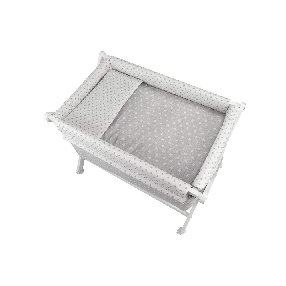 mibebestore Vestidura Minicuna Tijeras Estrellas Gris (No Incluye Estructura)