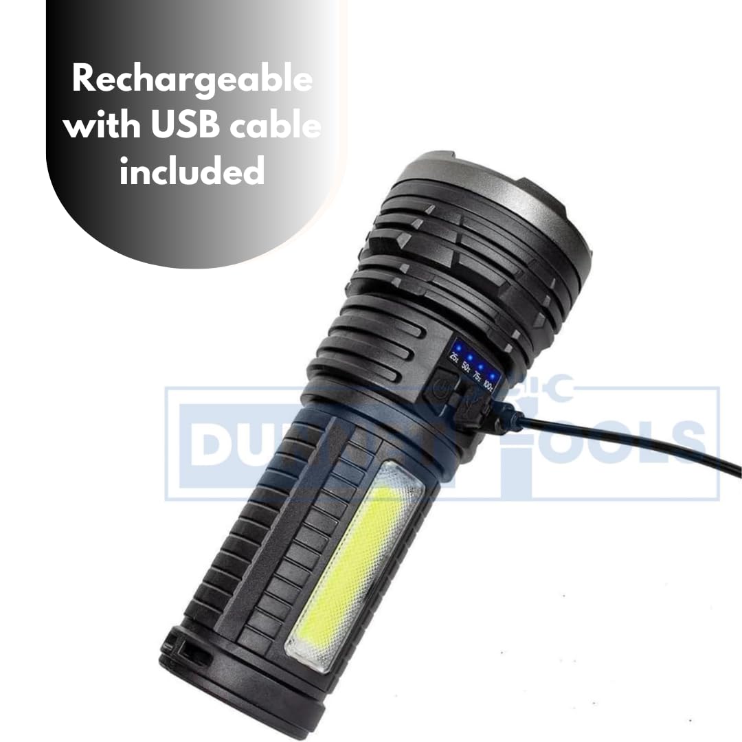 Mavaol Lampe De Poche Rechargeable USB Avec LED Super Lumineuse, étanche, Résistante Aux Chocs, Longue Portée, Multi-mode, Pour Le Camping, La Randonnée, Les Urgences