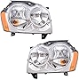 Brock Replacement Set Driver and Passenger Headlights Compatible with 2005-2007 Grand Cherokee 55156351AK 55156350AK