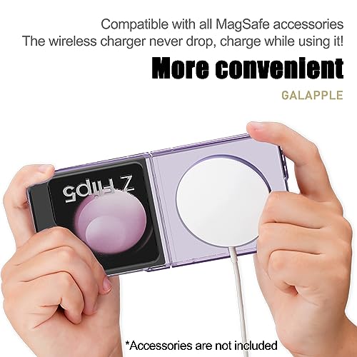 GALAPPLE for Samsung Galaxy Z Flip 5 Case Magnetic, [Compatible with Magsafe] Clear Shockproof Zflip5 Thin Phone Cover, Slim Protective Hard Case for Galaxy Z Flip 5