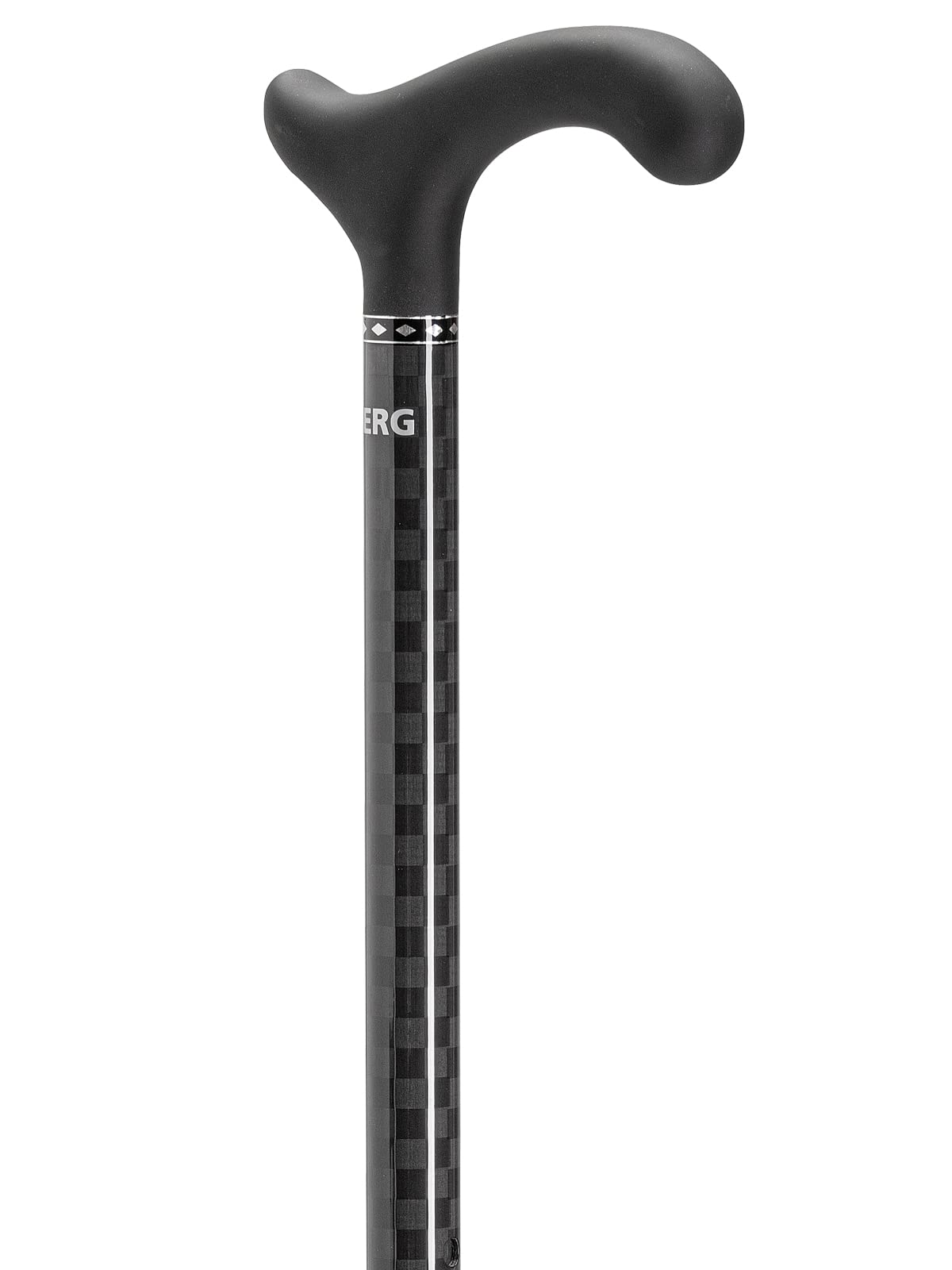 Ossenberg Carbonstock Schachbrettmuster - 120 KG - Derbygriff softtouch - Carbon Wanderstock - Gehhilfe - Gehstock - hohe Belastbarkeit - extra leicht - rubust & stabil