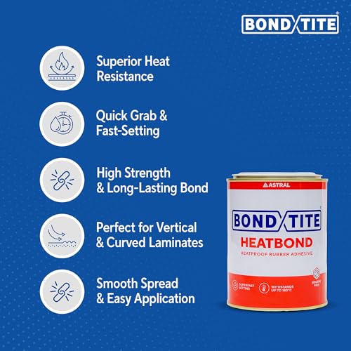 Image of Bondtite Heatbond, 200ml | Fast Setting Adhesive | Excellent Heat Resistance upto 180 C | Quick Grab & Strong Bonding
