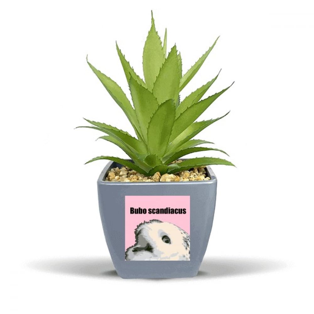 Bubo Scandiacus Bird White Fake Pineapple Flower Pot Vase Mini Decor