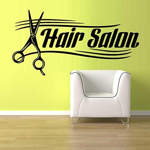 ARWY® Hair Salon Wall Decal Window Decal Front Door Decal Girl Wall Sticker Hair Salon Wall Stickers Barber Shop Wall Decal Scissors
