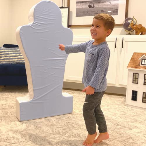 Foamnasium FoamMan Indoor Foam for Tackling, Soft Foam Toy for Toddler and Kids Active Play for Punching, Tackling and Jumping, Made in The US, Blue/Red/Yellow