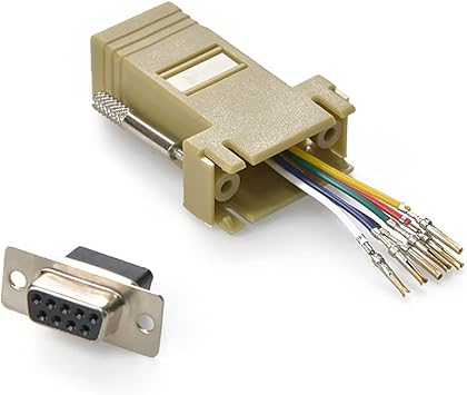 InstallerParts 10 Pack DB9 Female to RJ11/12 6 Wire Modular Adapter Ivory Gold Plated