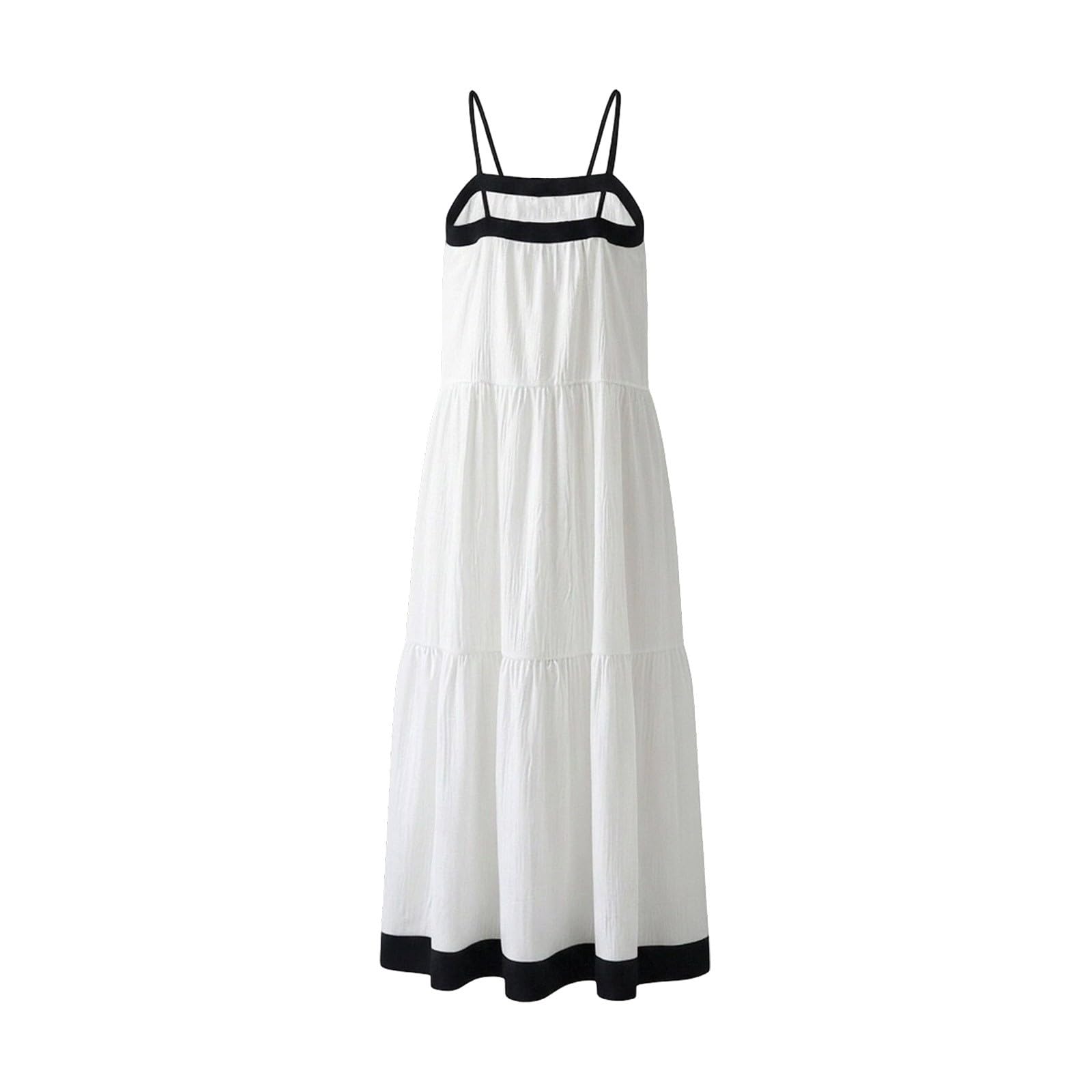 Elegante Vestido de Tirantes para Tallas Grandes, Ligero, Estilo Resort, Corte en A, Ideal para Viajes, con Ajuste Relajado y Ambiente Veraniego.