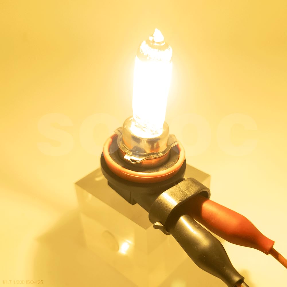 SOFOC-H16 Luci fendinebbia ausiliarie per auto 12V 19W Luce gialla Alta penetrazione Plug & Play Senza polarità 2 pezzi