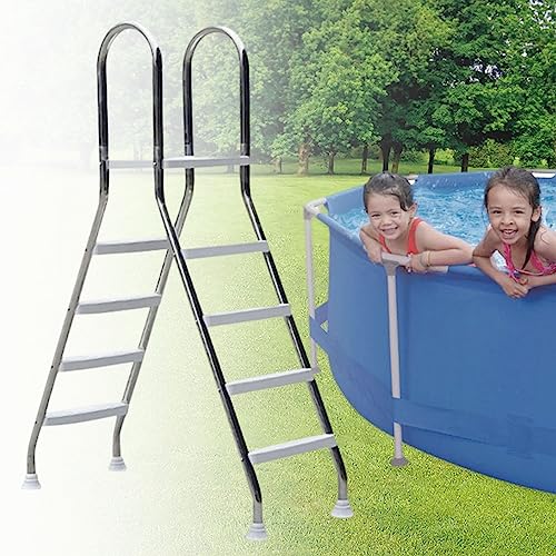 Escalera para piscina con 8 peldaños y barandales de acero inoxidable miniatura 1