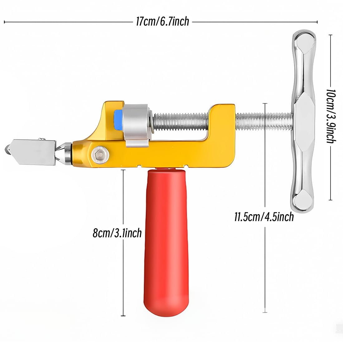 Professional Glass Cutter with T-Handle, 2-in-1 Tile Cutter Made of Premium Aluminium Alloy - Image 2