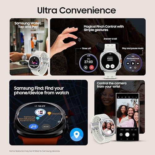 Image of (Refurbished) SamsungGalaxy Watch Ultra(47Mm, LTE, White)With Upto 100H Battery|3Nm Processor|Dual GPS|Quick Button /Siren|Sapphire Glass & Titanium|10Atm & IP68|BP & ECG Monitor|Energy Score & Ages