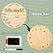 Baby Announcement Sign, 5.9 Inch Round Baby Nursery Name Signs with Ink Pad for Baby Hand and Footprints Wooden Hello World Newborn Sign for Photo Prop