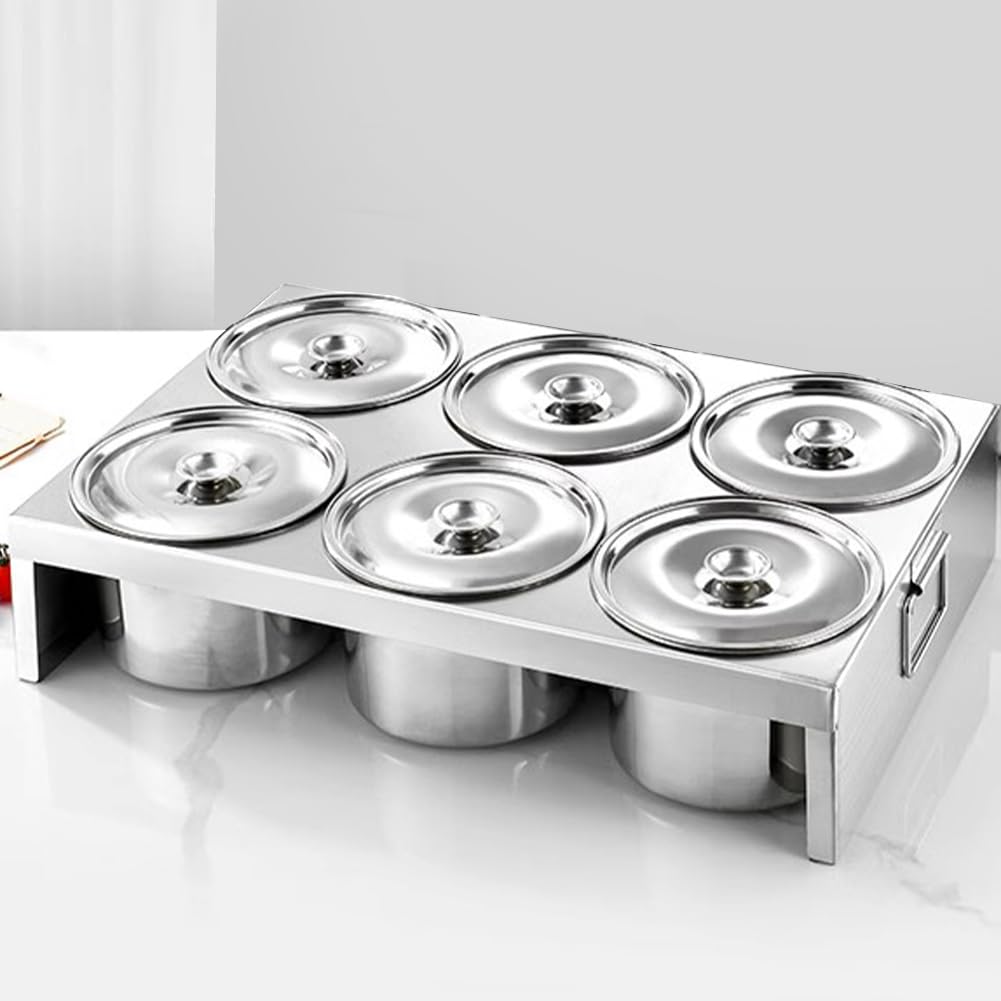 Edelstahl -Pizza -Speicherregal, Abnehmbare Pizza -Gewürzbox, Pfanne -Gewürzbehälter, Buffet Milk Tee Kleiner Gewürzserver, Gourmetbehälter, Pizza -Zubehör,C