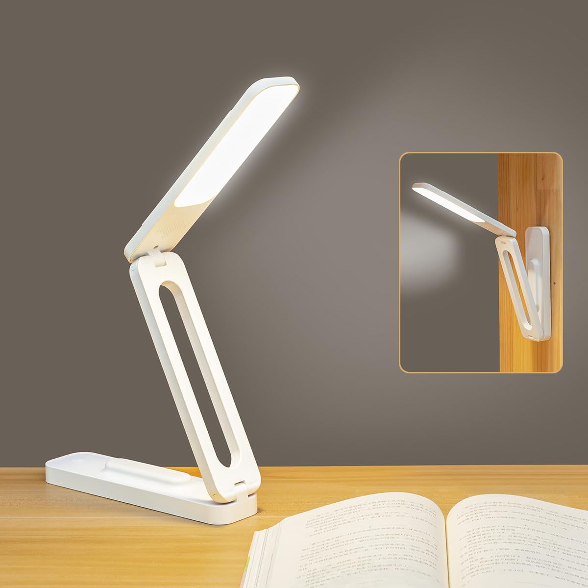 pTron 6W EaseMate Study Lamp L2, 6Hrs Runtime, Seamless Dimming, 3 Colour Modes, Adjustable Brightness Levels, Table Lamp for Study, 2-Fold Elbow Design, Wall Mountable, Type C Charging (White)-image-47