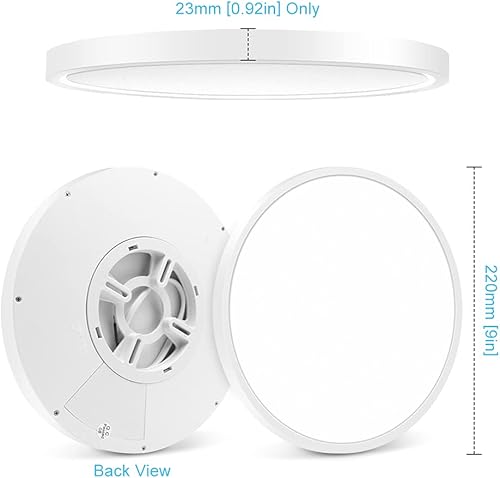 Miniatura 2 de Lámpara de techo LED de 9 pulgadas, 5000 K, luz blanca diurna, 18 W, 1800 LM, lámpara de techo redonda plana y moderna, lámpara de techo blanca para