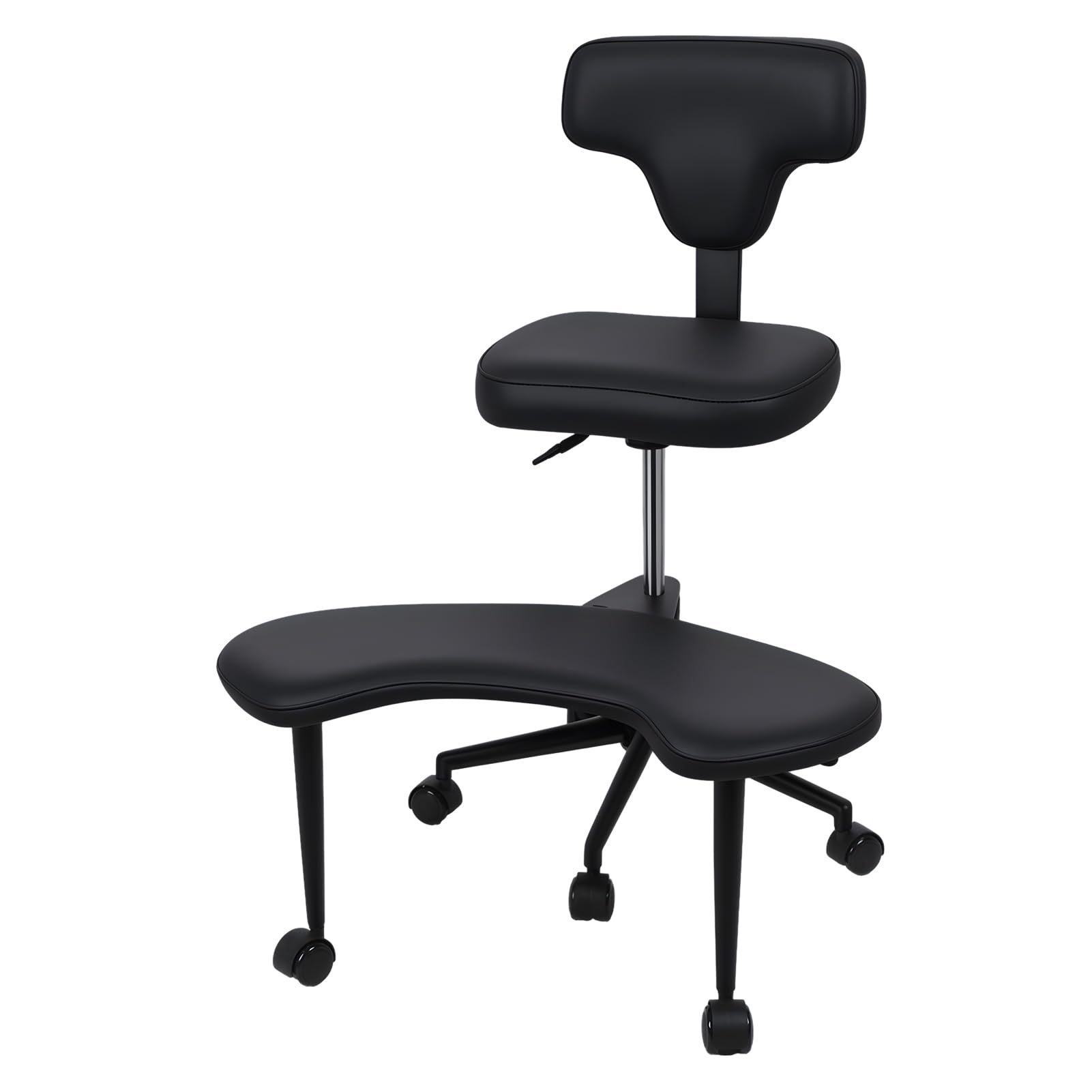 Silla de oficina ergonómica con patas cruzadas, silla de pierna cruzada con ruedas y reposapiés, silla giratoria de 360°, cojines más anchos y gruesos para silla de meditación, escritorio de