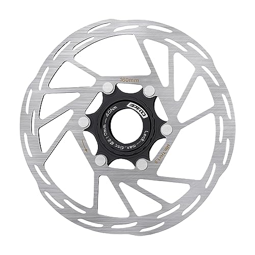 BUCKLOS IIIPRO Bike Centerlock Disc Brake Rotor 140mm 160mm 180mm 203mm, Mountain Bike Road Bike MTB Stainless Steel Center Lock Bicycle Brakes Rotors for E-bike/BMX(Black)