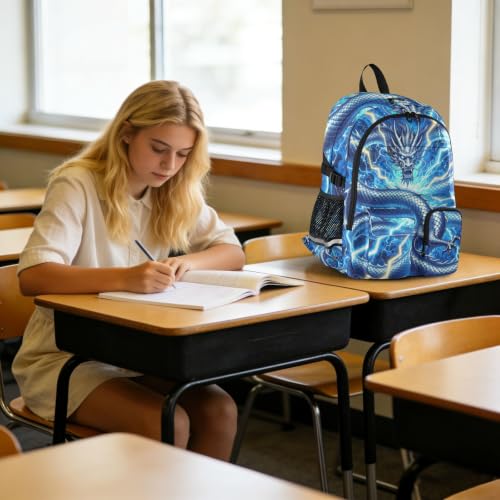 Mochila escolar de viaje juvenil juvenil grande con diseño de dragón 6