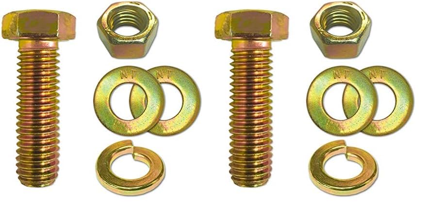 (15 Sets) 5/16-18x1 Grade 8 Hex Cap Bolts Screws, Nuts, Flat & Lock Washers Yellow (Pack of 2)