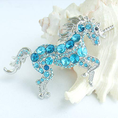Image of Unique Animal Unicorn Horse Brooch Pin Pendant Austrian Crystal BZ6172