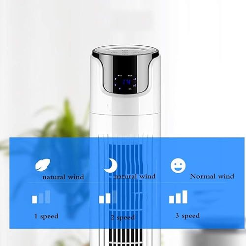 Miniatura 5 de YUYI Ventilador oscilante de torre oscilante con control remoto de 3 velocidades, modo de 3 vientos, pantalla LED, temporizador programado de 15