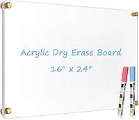 Vista 20 de Calendario de acrílico pequeño para pared, calendario de pared de acrílico transparente dorado de 12 x 14 pulgadas, tablero de borrado en húmedo