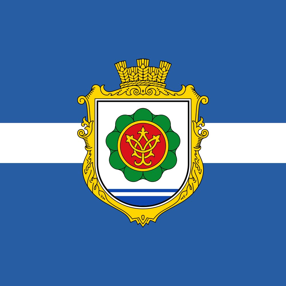 Drapeau large Gruzke Katerynivka Hromada de haute qualité pour mât