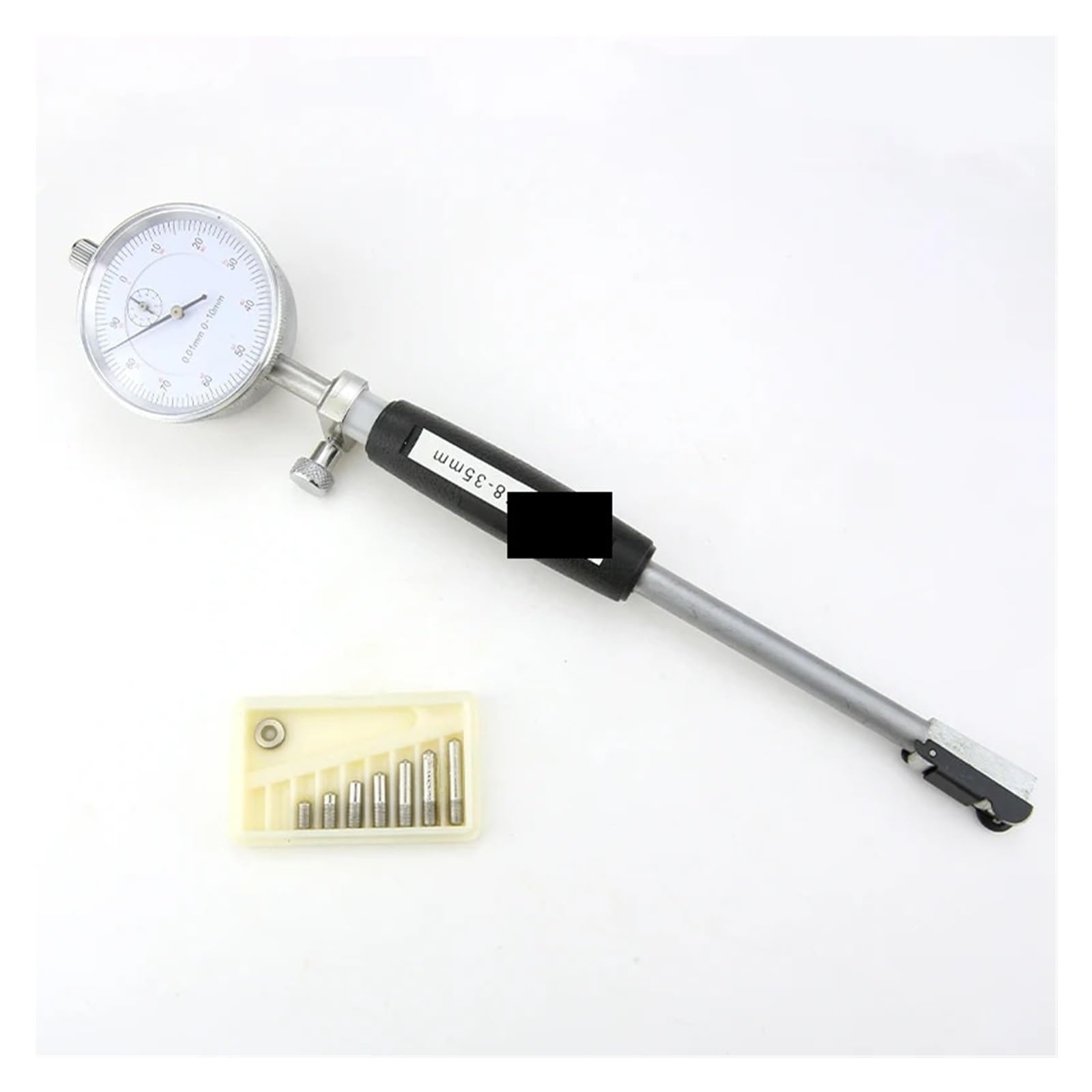 Dial Bore Gauge Inner Diameter Measuring Rod Micrometer Tool Hole Indicator Set 15-35-50-160mm(18-35mm Black Dial)