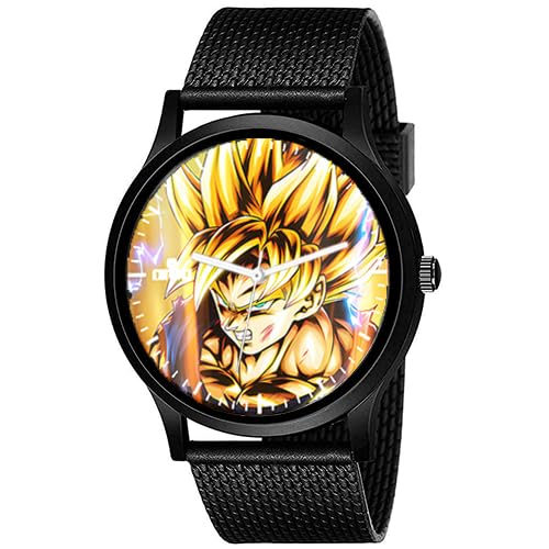AROA Watch New Watch for Fire Goku Model : 1254 Black Metal Type Analog Black Strap Watch Yellow Dial for Men Stylish Watch for Boys- (B0CPM9BM29) Amazon Price History, Amazon Price Tracker