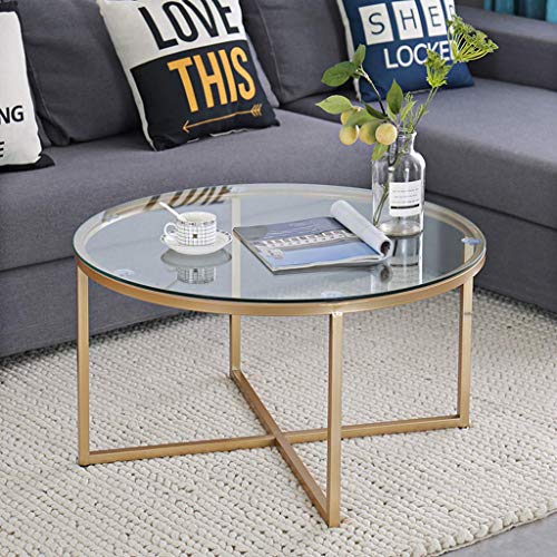 Table basse ronde en verre moderne salon et appartement compact