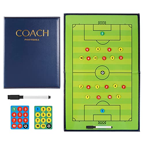 RoseFlower 44 x 32 CM Lavagna Magnetica Calcio, Cartella Tattica per Allenatore di Calcio - Lavagna Calcio per Organizzazione Giocatori Tattiche e Strategie