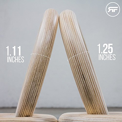 Rep Wood 7.5' Gymnastic Rings With Short Numbered Straps - Perfect For Cross-Training Workouts, Gymnastics And Conditioning - 1.25 Inch Fig Specs #TOP1