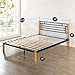 ZINUS Taylan Metal and Wood Platform Bed, Mattress Foundation, Wood Slat Support, King