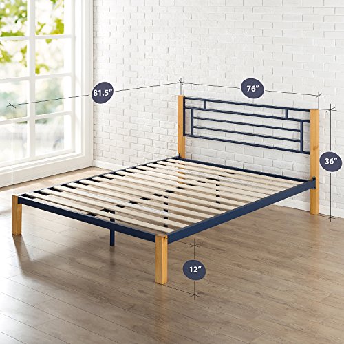 Image of Zinus Epic Metal & Wood Platform Bed with Wood Slat Support, King