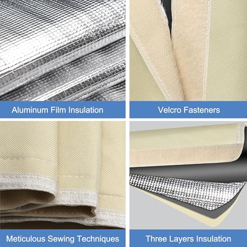 HVAC Copper Pipe Insulation Cover, 72''x10.2'' Outdoor Mini Split AC Heating System Line Foam Tube Protector Sleeve, Flexible Insulation Wrap for Central Air Conditioner and Heat Pump, Khaki 1PCS by Benasan - Used condition - Image 4